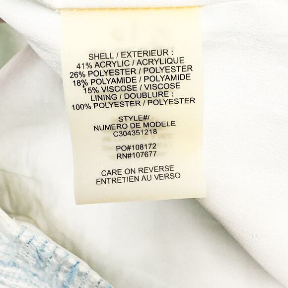 Alice + Olivia Tweed Wool Patterned Mini Skirt Blue Size M/L - Picture 4 of 8